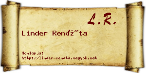 Linder Renáta névjegykártya